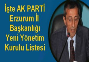 AK PARTİ'nin Yeni Yönetim Kurulu Listesi  