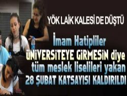 İmam Hatip ve Meslek Lisesine katsayı eşitsizliği kalktı