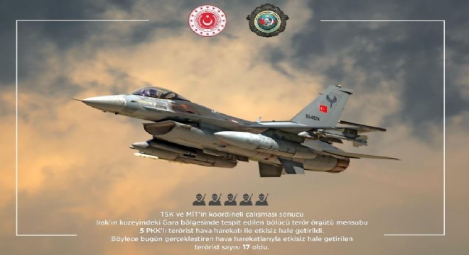 5 PKK'lı terörist etkisiz hale getirildi