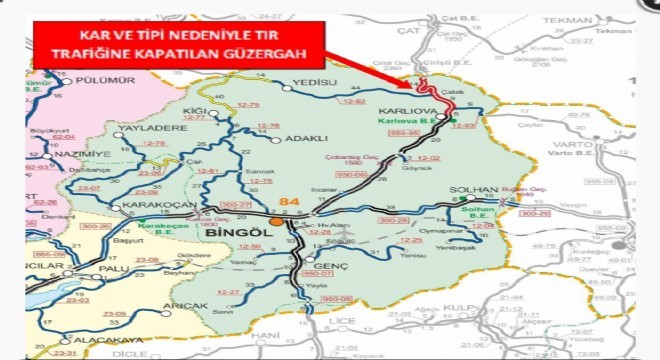 Bingöl - Erzurum karayolu tır trafiğine kapandı