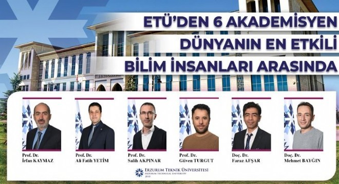 ETÜ'den 6 akademisyen Stanford listesinde