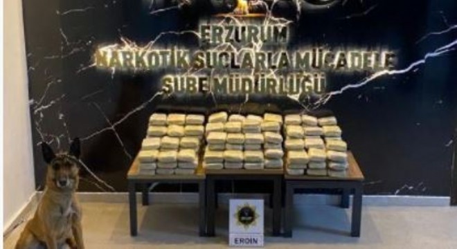 Erzurum'da 103.5 kilo eroin ele geçirildi