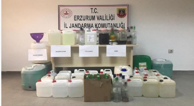 Erzurum'da sahte alkol ve dezenfektan operasyonu