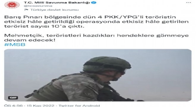 Etkisiz hale getirilen terörist sayısı 10'a çıktı