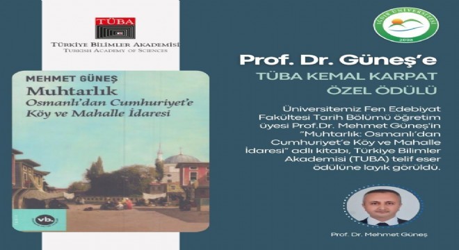 Güneş'in eseri TUBA telif eser ödülüne layık görüldü