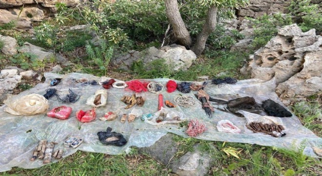 Hainlere ait silah ve mühimmat ele geçirildi