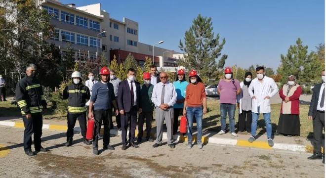 Oltu Devlet Hastanesi'nde yangın tatbikatı