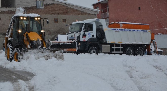 Palandöken'de karla mücadele seferberliği