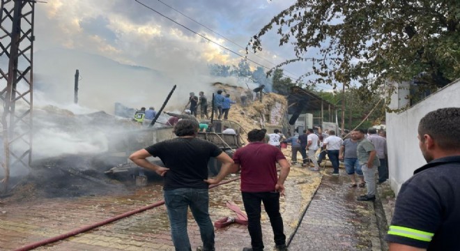 Tortum'da yangın: 2 ev, 1 samanlık, 1 ahır yandı