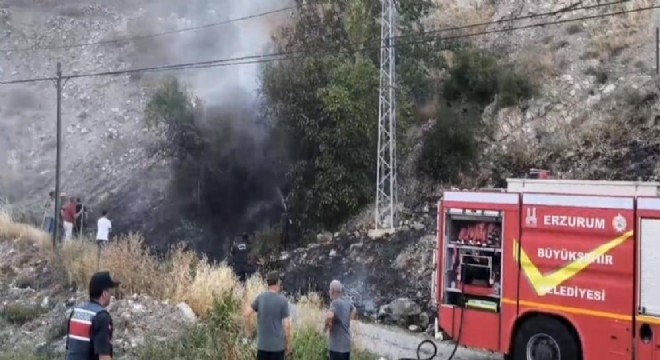 Uzundere Balıklı'da yangın