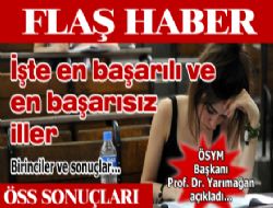 İşte ÖSS'de en başarılı ve en başarısız iller