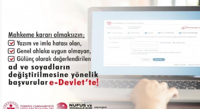 e-Devlet'te ad ve soyadı değişikliği başvuruları başladı